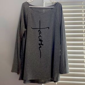 Long Sleeve Oversized Tee - Faith